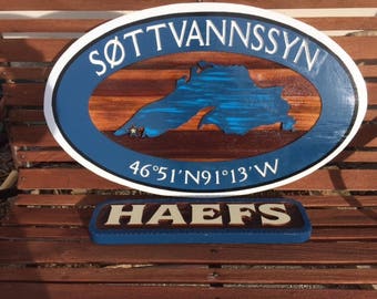 Personalized carved, hand painted name sign (18" x 24")