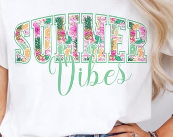 Tropical Summer Vibes PNG: Floral Design (Digital File)