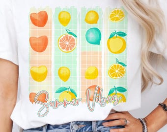 Summer Vibes PNG: Brushstroke Fruits Design (Digital File)