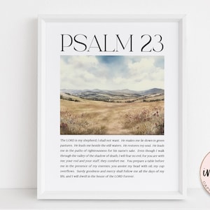 Psalm 23 Vintage Scripture Print: Christian Wall Art (Digital Download)
