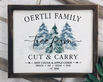 Personalized Family Name Christmas Tree Farm Sign (Digital Download)