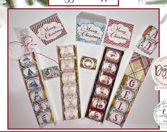 Christmas Nugget Wrappers, Candy Wrapper, Stocking Stuffer, Christmas Favor: Printable Labels (Digital Files)