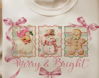 Retro Christmas PNG Set: Vintage Santa, Snowman, Gingerbread (Digital Download)