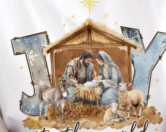 Nativity JOY PNG: Baby Jesus Manger Clipart (Transparent PNG)