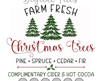 Farm Fresh Christmas Trees Vintage Sign: Holiday SVG, PNG, JPG (Digital Download)