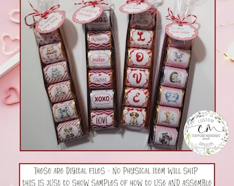 Valentine Candy Bar Nugget Wrappers: Printable Labels (Digital Download)
