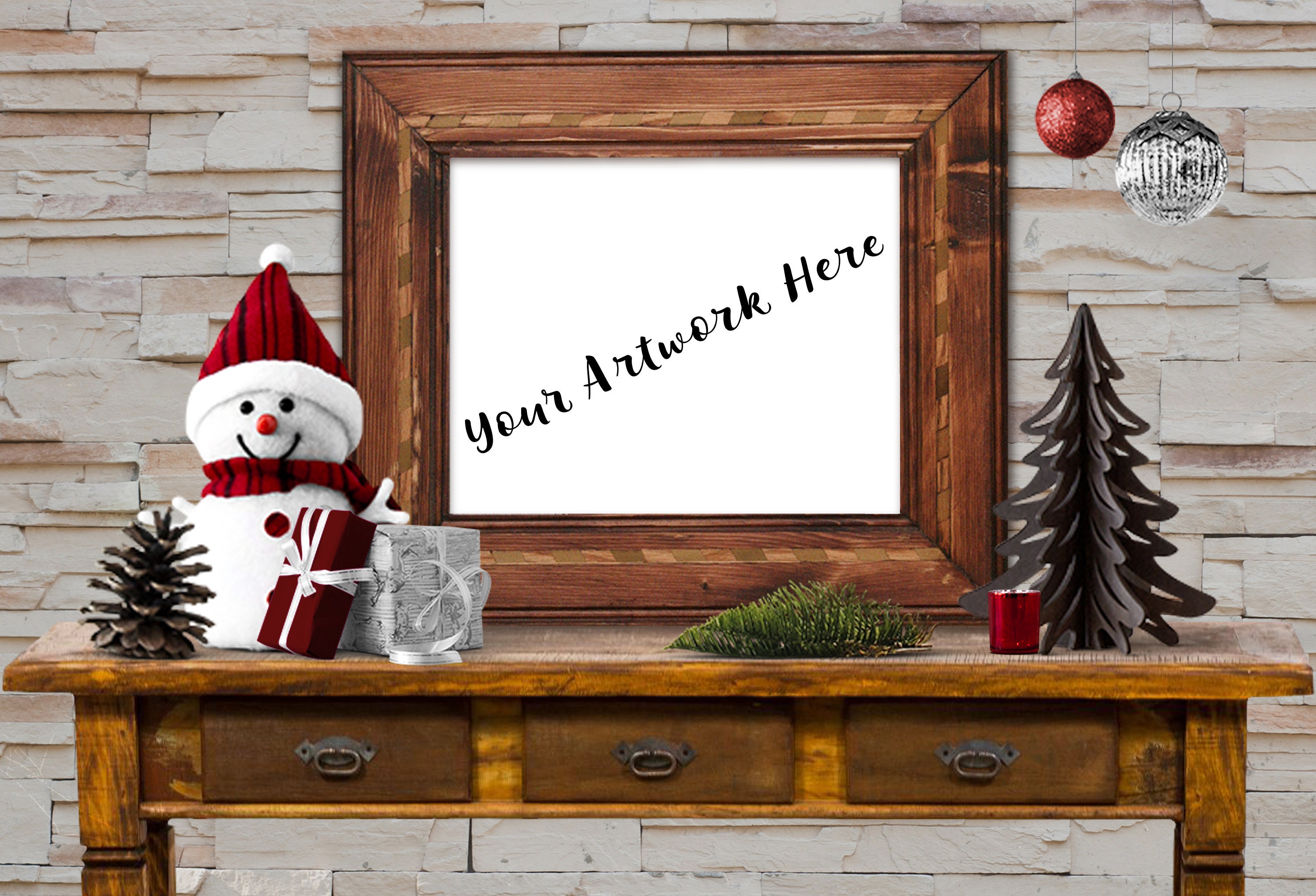Download Frame Mockup CHRISTMAS Rustic Wood Picture Frame Mock up | Etsy
