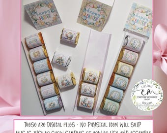 Easter Candy Bar Nugget Wrappers: Printable Labels (Digital Files)