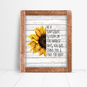 Printable Wall Art Sunflower Art Positive Mindset Quotes - Etsy
