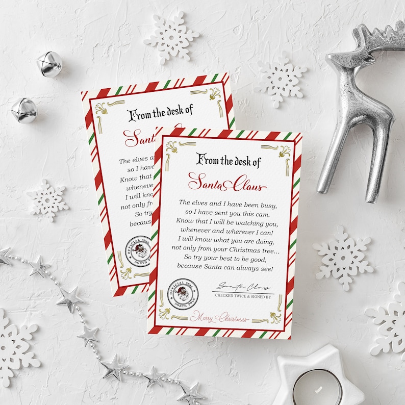 Santa Cam Letter Instant Download Printable Santa Letter - Etsy