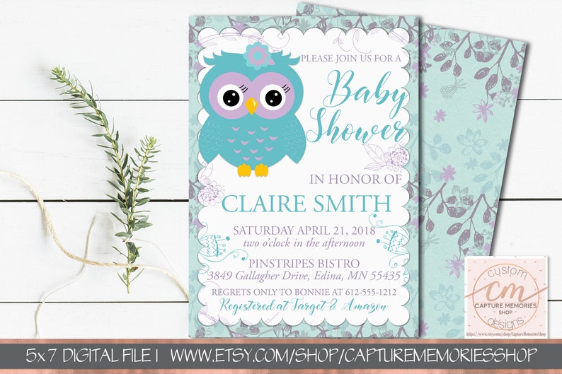 owl baby shower invitations