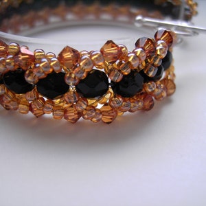 Copper Brown/Black bracelet, crystal bracelet image 3