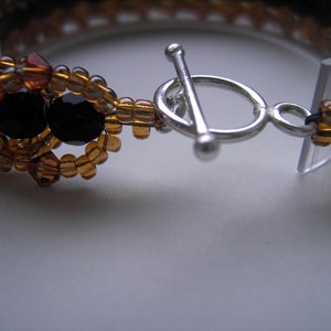 Copper Brown/Black bracelet, crystal bracelet image 2