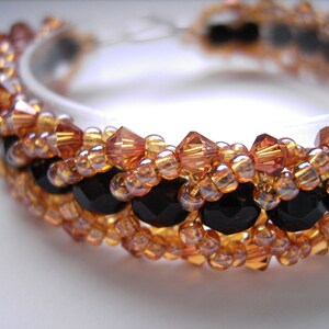 Copper Brown/Black bracelet, crystal bracelet image 4