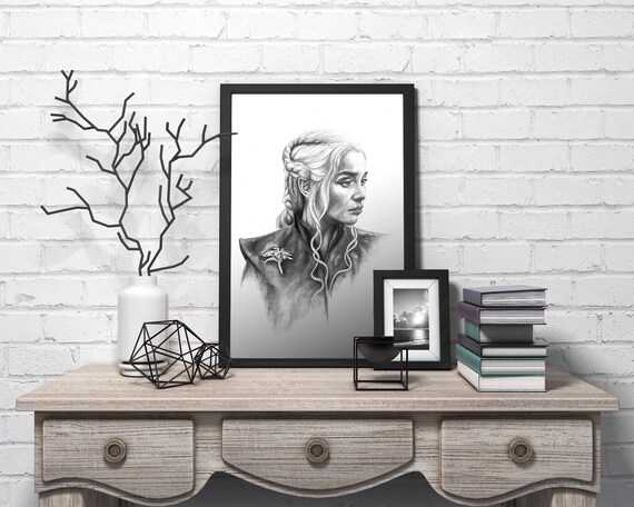Daenerys Targaryen Game Of Thrones Art Print Gothic Home Decor Etsy