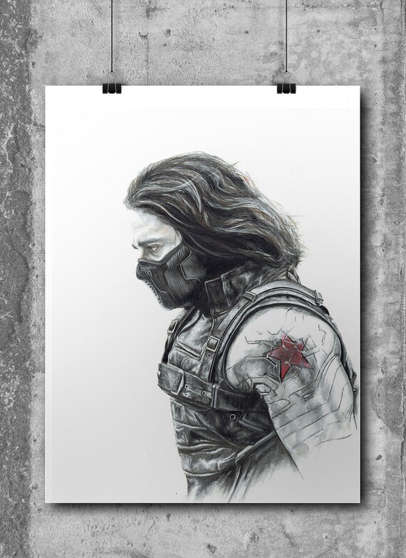 Winter Soldier Art Print Bucky Barnes Poster Steampunk Cubicle Etsy