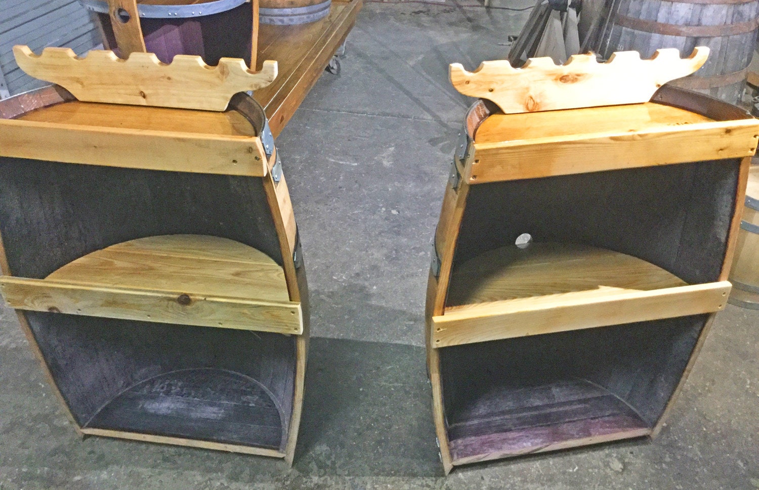 Half Wine Barrel Display