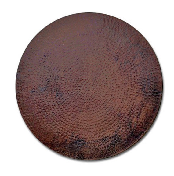 Round Hammered Copper Table Top Dark Patina Image 0