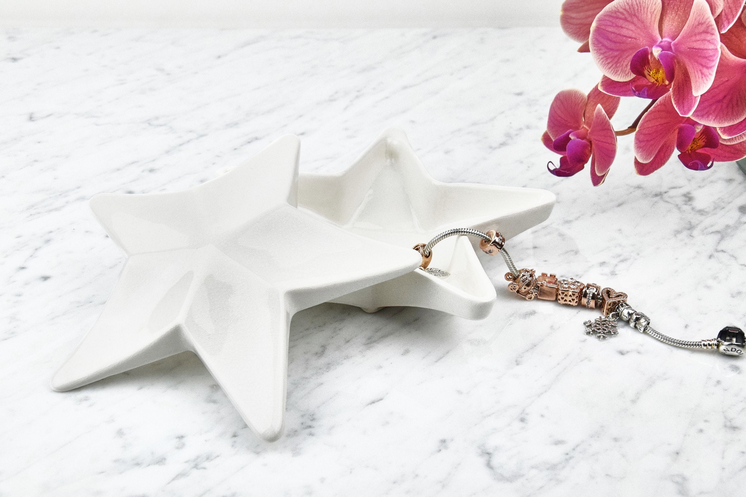 テックアクセサリー Jewellery Porcelain Box With Star Eye Print Amazon.com: Star-Shaped You're a Star Ceramic Trinket Plate