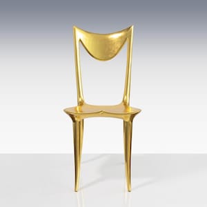 Gold Luxury Chair, Hand Gilded Chair Sculpture, Gold Furniture, 22K Gold Unique Chair, Handmade Gold Centerpiece Chair, Exclusive Design