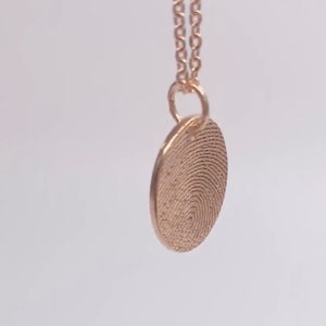 Gepersonaliseerde vingerafdrukketting / 14 kt gold filled geboortebloemsieraden / naamketting bloemen afbeelding 2