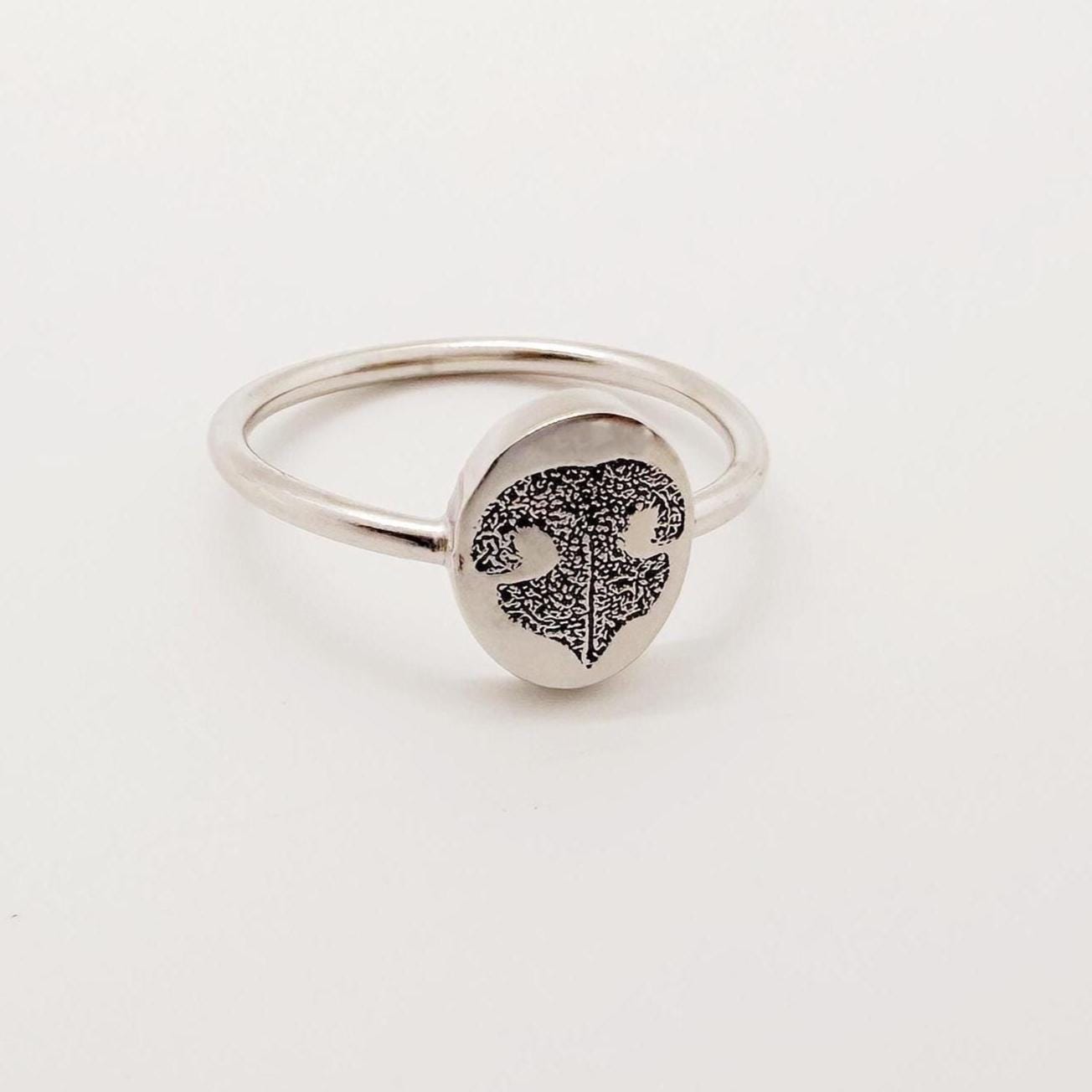 Personalized Pet Nose Print Ring: 14k Gold-Filled Memorial Ring,Sterling silver Christmas Gift