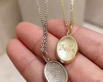 Nose Print Necklace/Pet's Loss Memorial/Oval Charm Necklace/Custom Fingerprint Necklace/Custom Handwriting Necklace/Memorial Gift For her
