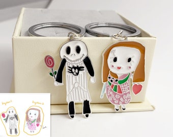 Mother's Day Gift/Kid's Draw Keychain/Kid's Painting Keychain/Colorful Keychain/Pet Photo Keychain/Memorial Gift for Her