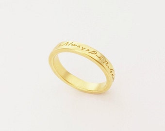 Custom Handwriting Ring/Signature Ring/Name Ring/Handwriting Ring/Mini Ring/Custom Name Ring/Memorial Ring/Memorial Gift for her