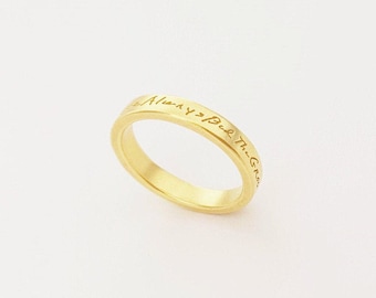 Personalisieren Sie Name Flache Ring Bands 14K Gold Gefüllt R1307 - Österreich