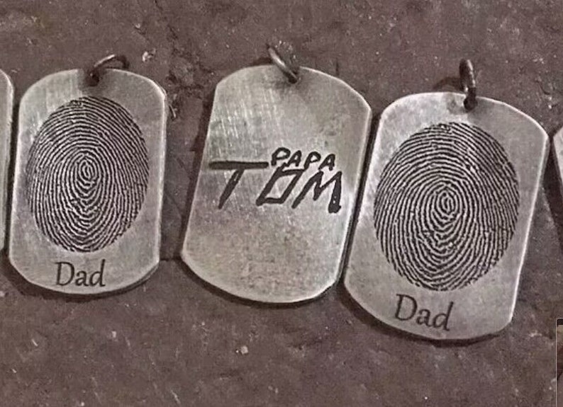 Dog tag Necklace/Custom Men's Necklace/Custom Fingerprint Necklace/Fingerprint Deep Impress Necklace/Custom Handwriting Necklace/Men's charm image 5