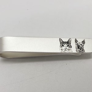 Custom Tie Clip/Custom Gift for Him/Wedding Gift/Personalized Tie Clip/Pet&#39;s photo Tie Clip/Tie Clip/Memorial Gift Him/Company LOGO Tie clip