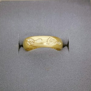 Actual Footprint Ring/Gift for New Mom/Baby&#39;s Handprint Ring/Baby&#39;s Footprint Ring/Custom Engraved Ring/Christmas Gift/Signature Ring