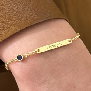 Joias com pedras de nascimento/Corrente de mão com pedras de nascimento personalizadas/Pulseiras com letras/Corrente de mão com iniciais/Corrente de mão com letras personalizadas/Presente personalizado para ela/Presente exclusivo