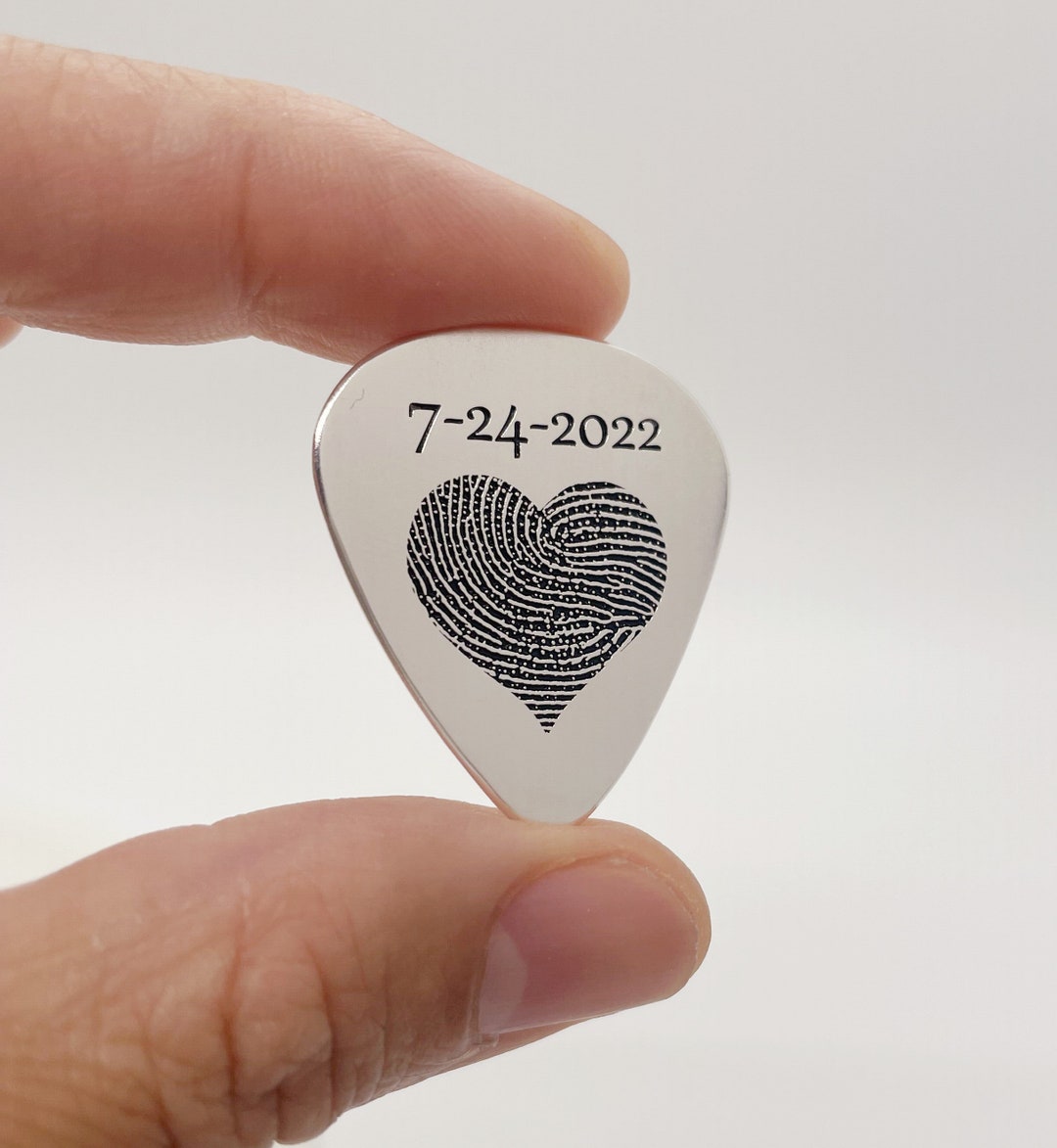 Fingerprint Guitar Pick/gift for Guitar Player/memorial Etsy
