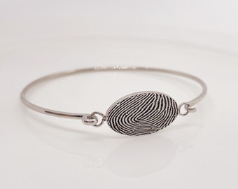 Oval Charm Bracelets/Custom Fingerprint Bracelets/Actually Handwriting Bracelets/Custom Engrave Bracelets/Memorial Gift for her