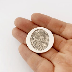 Mom gifts/Custom Fingerprint Coin/Gift for Dad/Fingerprint Deep Impress/Personalized Handwriting Coin/Gift for Him/Memorial pocket token 25mm & one side