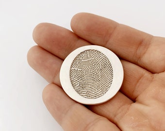 Custom Fingerprint Coin/Gift for Dad/Fingerprint Deep Impress/Personalized Handwriting Coin/Gift for Him/Memorial pocket token