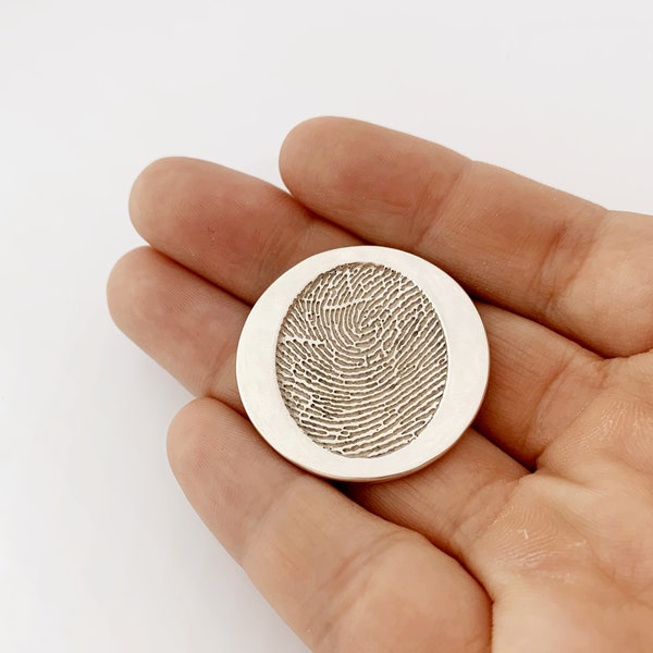 Mom gifts/Custom Fingerprint Coin/Gift for Dad/Fingerprint Deep Impress/Personalized Handwriting Coin/Gift for Him/Memorial pocket token