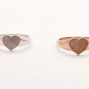 Herz Ring/Fingerabdruck Ring/Fingerabdruck Ring/Fingerabdruck Ring/Fingerabdruck Ring/Handschrift Ring/Gedenk Ring/Perfektes Geschenk für Sie