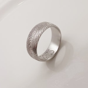 Custom Fingerprint Ring/Custom Name Ring/Memorial Ring/Promised Ring/Custom ring for him/Fingerprint deep engraved/Custom Handwriting Ring
