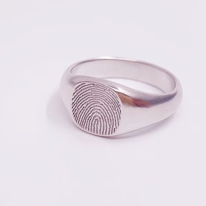Custom Signet Ring/Custom Fingerprint Ring/Tumbprint Ring/High Quality Handwriting Ring/Wedding Band/Promise Ring/Ring for her