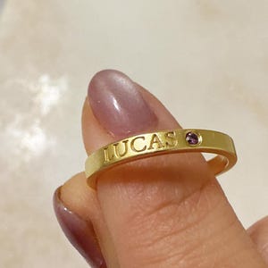 Neue Mutter Ring / neue Mutter Schmuck / Baby Name Ring mit Geburtsstein / Baby Stats / personalisierte Ring mit Geburtsstein / neue Mutter Geschenk / Jahrestag Geschenk
