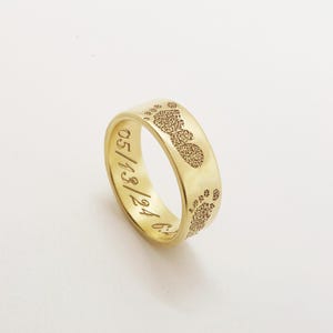 Custom Baby Footprint Ring: Engraved 14k Gold Filled Memorial Ring