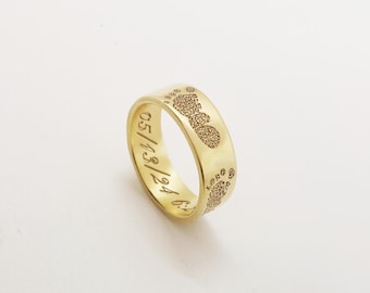 Custom Baby Footprint Ring/ Memorial handwriting Ring for New Mom: 14k Gold Filled Jewelry