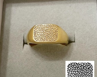 Pet's Nose print Ring/Custom Signet Ring/Custom Fingerprint Ring/Memorial gift for him/Nose print Ring/Gift for husband/14K Gold Ring