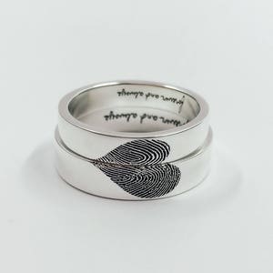 Set of Rings/Custom Fingerprint Ring/Lover Ring/Sets of Ring/Personalized handwriting Ring/Promised Ring/Wedding band/14k Gold Ring/Love