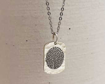 Hammered Dog Tag Necklace/Pet's Noseprint Necklace/Custom Fingerprint Necklace/Fingerprint Deep Impress Necklace/Custom Handwriting Necklace