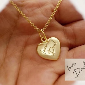 Anel de ouro 14K/Colar de coração 3D/Colar de caligrafia personalizado/Pingente de coração personalizado/Colar de amor/Colar de camadas/Joia minimalista