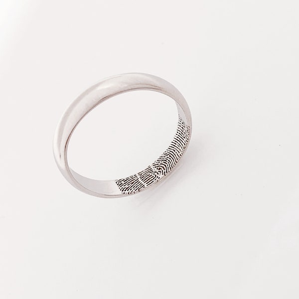 Mom gifts/Actual Fingerprint Ring/Custom handwriting Ring/Memorial gift/Letter Ring/gift for her/Promise Ring/Wedding band
